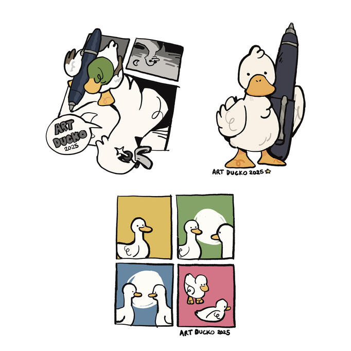 sticker and shirt designs (art ducko magazine)